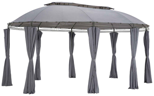 KONIFERA Pavillon mit Seitenteilen »Oval«, BxL: 350x500 cm, grau